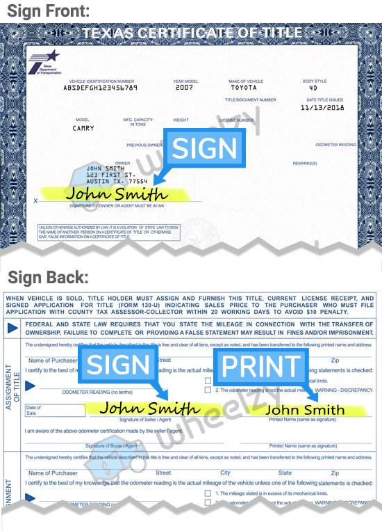 duplicate title texas form