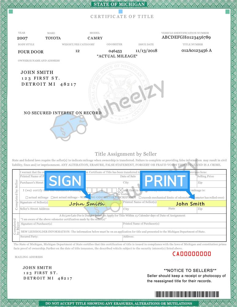 how-to-sign-your-car-title-in-michigan-including-dmv-title-sample-picture