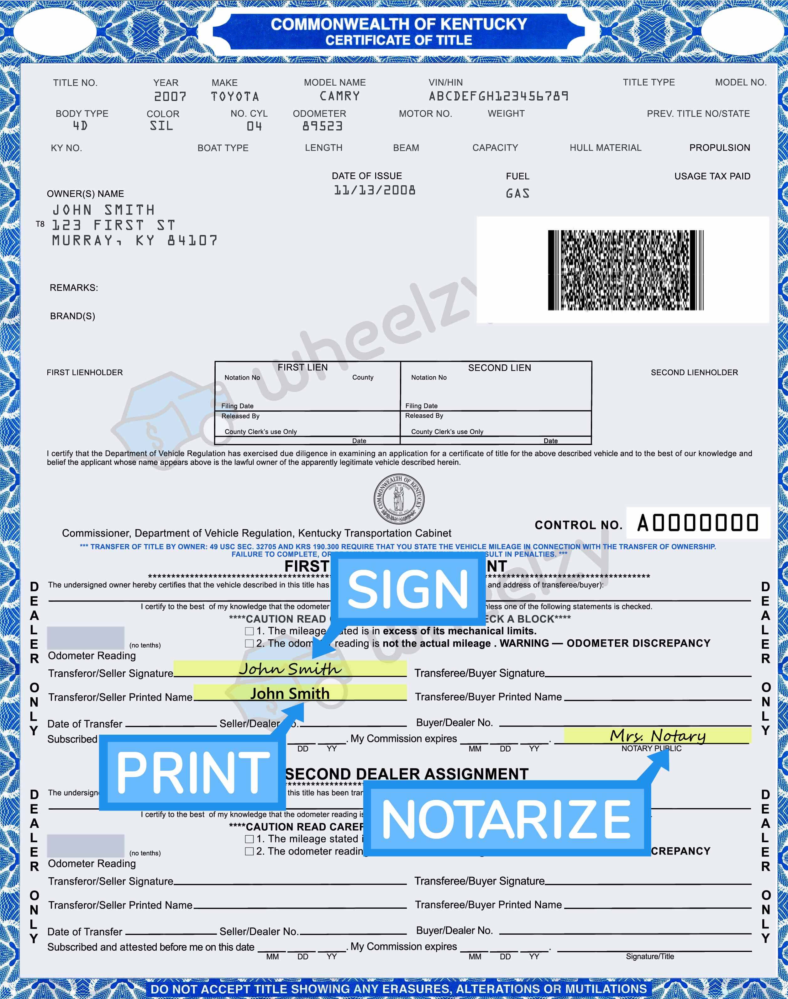 Does A Title Have To Be Notarized In Ky